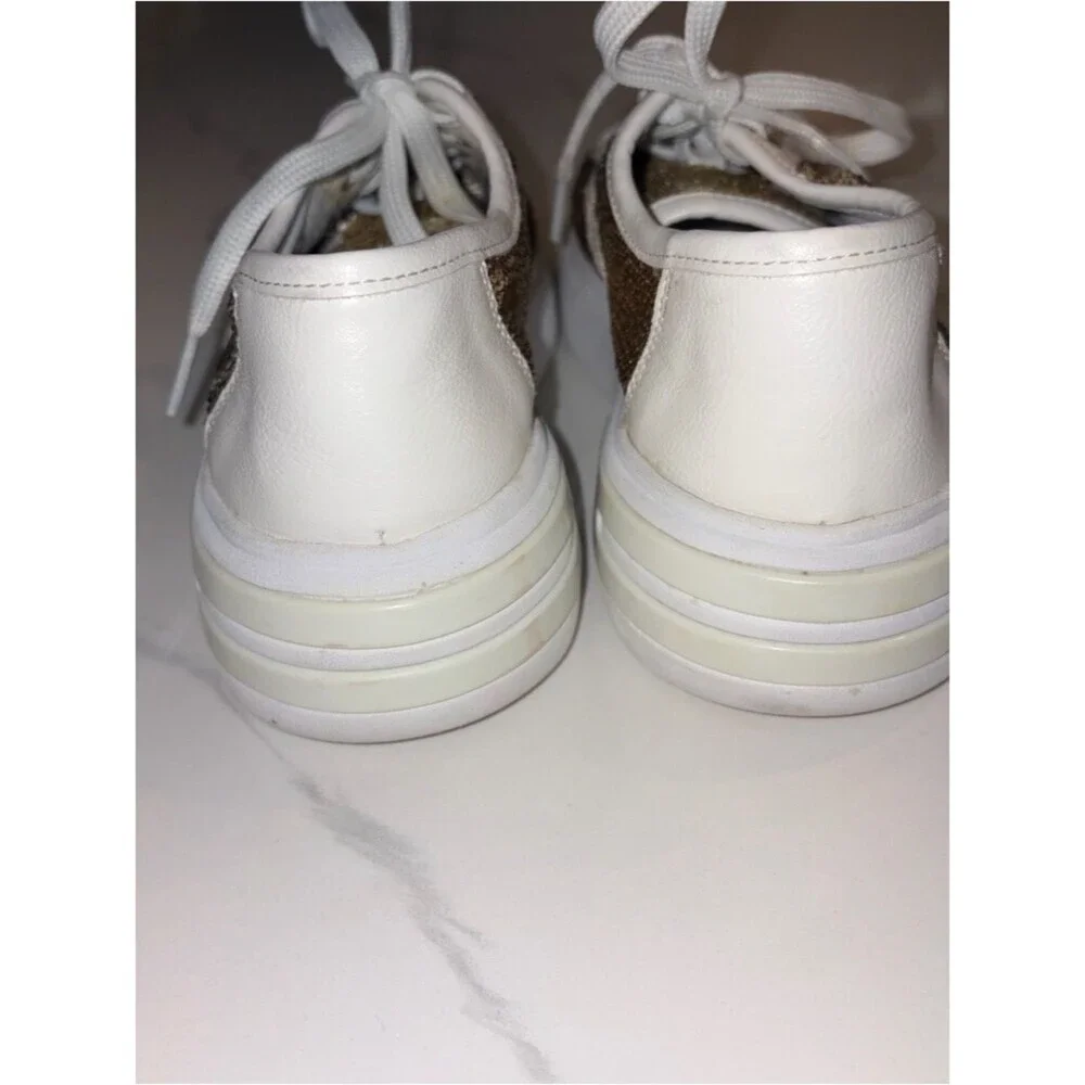 GEOX gold glitter leather sneakers 8